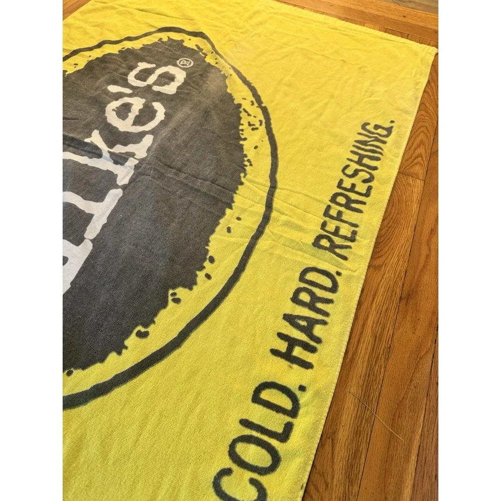 Vintage Mike's Hard Lemonade Yellow Beach Pool Towel Promo Ad Lemon Alcohol